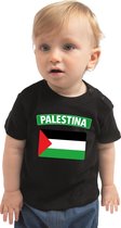 Palestina baby shirt met vlag zwart jongens en meisjes - Kraamcadeau - Babykleding - Palestina landen t-shirt 80