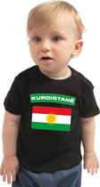 Kurdistane baby shirt met vlag zwart jongens en meisjes - Kraamcadeau - Babykleding - Koerdistan landen t-shirt 80