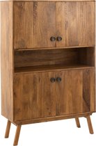 J-Line Kast Lora 4Deuren Mango Hout Bruin