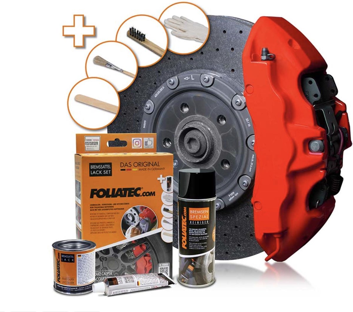 Foliatec Remklauwlakset - Racing Rosso Mat - 3 Componenten