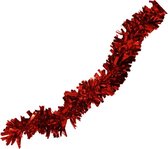 Guirlande kerstslinger metallic rood - 2 meter lang en 15cm dik guirlande - kerstmis -BRANDVEILIG.