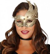 verkleedmasker met studs dames polyester goud