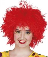 pruik Frizzy unisex rood