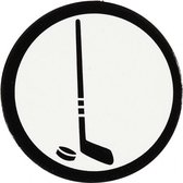 silhouette hockey stick zwart/wit 25 mm 20 stuks