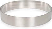 taartring 24 x 4,5 cm rvs zilver