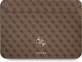 Guess Housse pour ordinateur portable et tablette 13,3 pouces - Marron - Cuir PU - Grand logo 4G