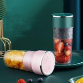 Viatel Juicer cup  Smoothie maker PRO - Draagbare Blender op accu - mini blender to go – 4 bladen – 400ml – roze / Groen