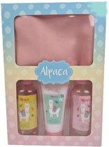 Alpaca Gift Set met Etui - Douchegel / Bodylotion / Badschuim - Passievrucht geur - 4 Delig - heerlijke huiskamer parfum - huisparfum - moederdag - Cadeau - Cadeauset