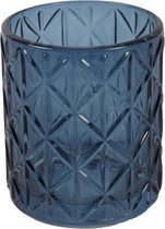 theelichthouder Elliot 10 x 12,5 cm glas blauw