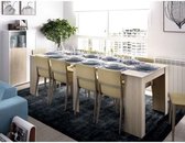 Uitschuifbare consoletafel voor 4-10 personen - Grijs eiken decor - L 239 x D 90 x H 77 cm - KIONA