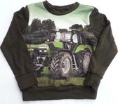 Groene jongens Sweaters  groene stoere tractor 110/116