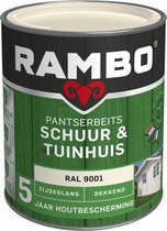 Rambo Schuur & Tuinhuis pantserbeits zijdeglans dekkend RAL 9001 750 ml