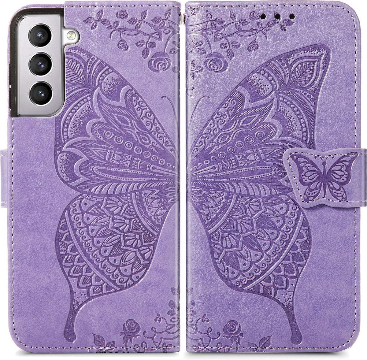 Pochette chargeur de téléphone – Un papillon sur le lilas