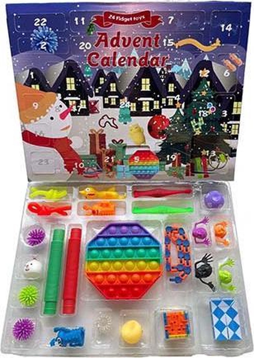 Settoo Calendrier de l'Avent de Noël 2021 Ensemble de jouets pour Enfants Fidget Toy Coffret Cadeaux Calendrier de l'Avent 24pcs 