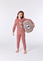 Woody pyjama jongens - rood-beige gestreept - highlander koe - 212-1-PZL-Z/915 - maat 98