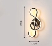 WiseGoods Luxe Wandlamp Binnen - Muzieknoot - Wandlampen - Woondecoratie - LED Lamp - Cadeau - Warm Wit