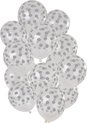 Ballons Dots Argentés Transparent 30 cm - 15 pièces