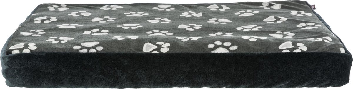 Hondenkussen jimmy zwart met pootprint 60 x 40 cm