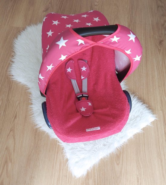 Wallabiezzz Zonnekap Maxi Cosi - Zonnescherm Auto Baby - Universeel - Cabriofix - Ster Roze van Wallabiezzz — afbeelding 3