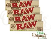 RAW Single Wide Organic Vloei - Vloeipapier - Rolling paper (Smoking) - Korte Vloei - 6 stuks