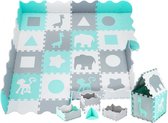 Moby System Puzzle tapis XL 150 x 150 x 1 cm - avec rebord - mousse EVA - vert