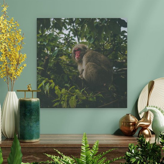 Artaza Toile Peinture Singe Dans L'Arbre Entre Les Feuilles - 40x40 - Klein - Photo Sur Toile - Impression Sur Toile