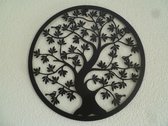 Metalen wanddecoratie - Levensboom - Tree of Life - 3D - Muurdecoratie - zwart