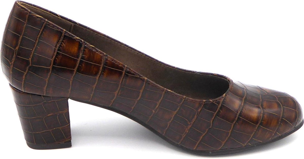 Jana Dames Pump 22469-007 Mocca Croco Wijdte H - Schoenen.nl