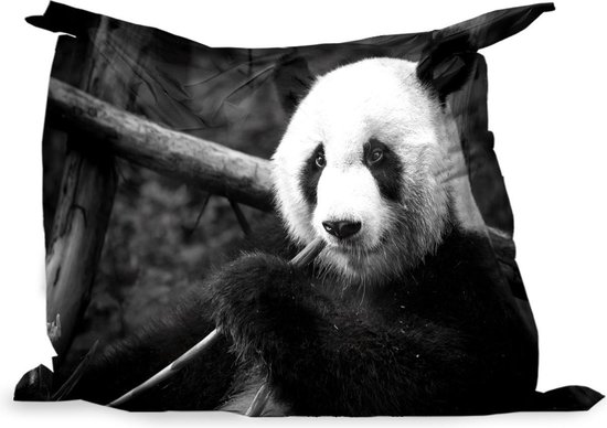 romantisch Klik Stewart Island PillowMonkey zitzak - Panda die op bamboe kauwt in het zwart-wit - 140x100  cm - Binnen... | bol.com