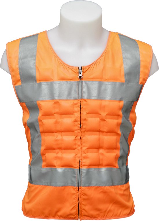 IZI BodyCooling.com Koelvest Reflecterend en Fluorescerend Hydrogel12 Oranje maat 1