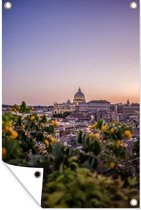 Tuindecoratie Rome - Stad - Bloemen - 40x60 cm - Tuinposter - Tuindoek - Buitenposter