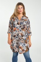 Paprika Dames Lange tuniek Doris in bedrukte viscose - Outdoorblouse - Maat 52