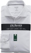 OLYMP Level 5 24/Seven Body Fit - Overhemd Voor Heren - Wit - Strijkvriendelijk - Boordmaat: 40/L