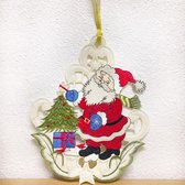 Kerst - hanger - Kerstman met kerstboom - cadeautjes