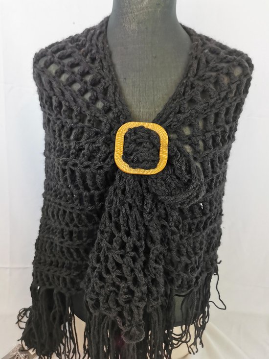 Sjaal ring - bamboe look - Vierkant - handige ring voor - Sjaal - Sarong - omslagdoek - vast te zetten zonder gaatjes maken.