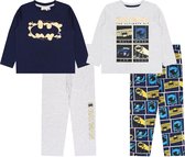 2x Grijze en marineblauwe pyjama voor een jongen met lange mouwen BATMAN, OEKO-TEX gecertificeerd 128