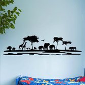 Muursticker afrikaanse dieren | Woonkamer muurdecoratie | Zelfklevende poster |