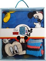 Mickey Mouse Cadeau! Sokken + Mickey Mouse Deken 100x150 + Masker - Geschenkverpakking - Mickey Mouse Cadeau - Cadeau Voor Kinderen - Verjaardagscadeau kinderen - Disney Speelset