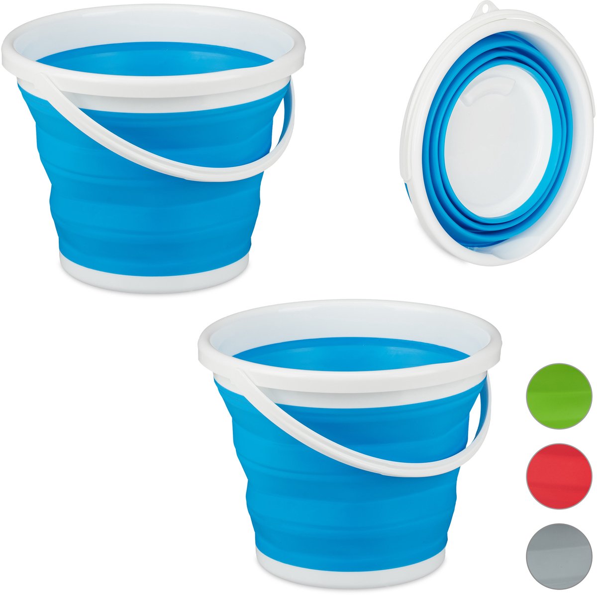 Goedkoopste 2x opvouwbare emmer - 10 liter - opvouwbaar - flexibel - camping - draagbaar