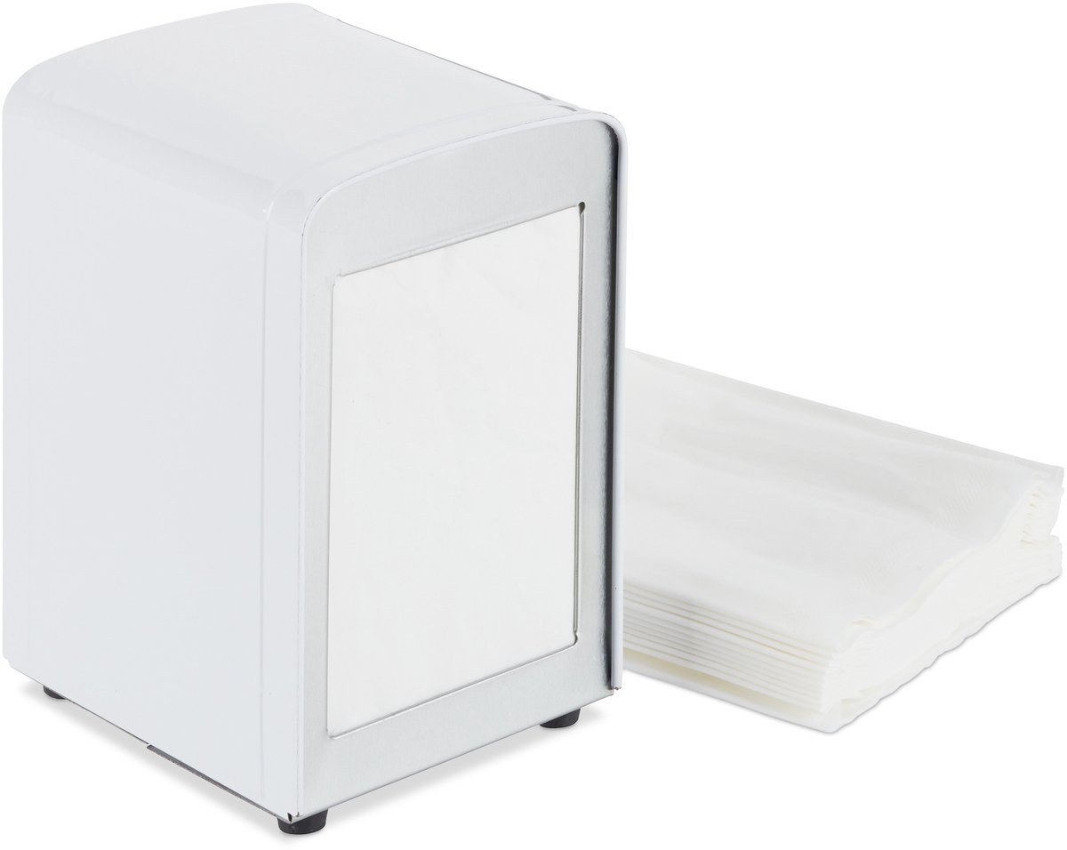 servettenhouder - retro - 15x9,5x11 cm - wit