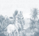 ESTAhome fotobehang jungle-motief blauw - 159059 - 3 x 2.79 m