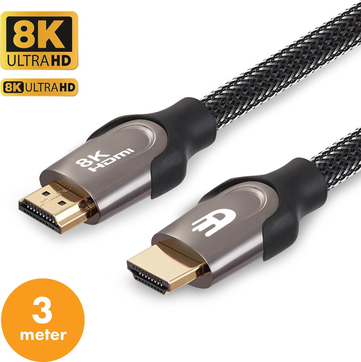 Drivv. Premium HDMI Kabel 2.1 - Nylon - Ultra HD High Speed 8K - HDMI Kabel 3 Meter - HDMI 2.1 - HDMI naar HDMI - Xbox Series X & PS5 HDMI Kabel - Playstation 5