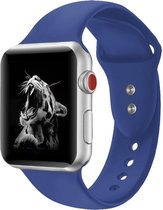 Shop4 - Bandje voor Apple Watch 7 45mm - Small Siliconen Donker Blauw