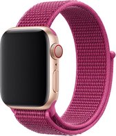 Shop4 - Bandje voor Apple Watch 7 45mm - Nylon Donker Roze