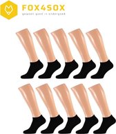 Zwarte Sneaker Sokken - 25 Paar - Maat 40-46 - Fox4Sox Sneaker sokken - Enkel Sokken - Voor Heren en Dames