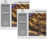2x Kerstverlichting clusterverlichting met timer en dimmer 384 lampjes warm wit  5 mtr - Voor binnen en buiten gebruik