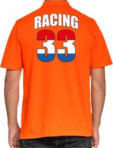 Grote maten racing 33 supporter / race fan poloshirt oranje voor heren - race supporter / coureur supporter 3XL