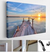 Itsallcanvas - Schilderij - Flying By The Lake Art Horizontal Horizontal - Multicolor - 75 X 115 Cm