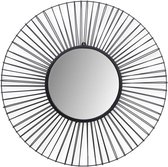 Wandspiegel - Spiegel Rond - Spiegel - Industrieel - Metaal - Zwart - 90 cm