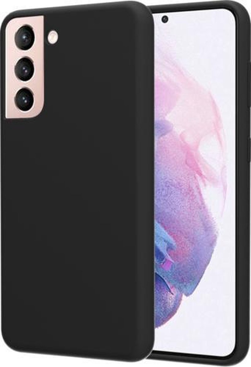 MH by Azuri liquid silicon cover - zwart - voor Samsung Galaxy S21 Ultra